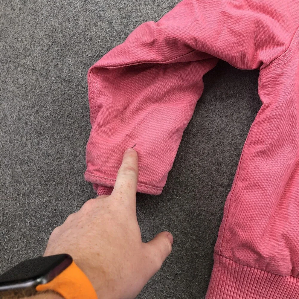 Carhartt Jacket Kids 5 Pink Hooded Canvas Bomber Sherpa Lined Winter Coat